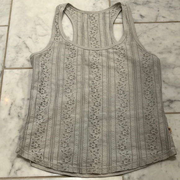 Hollister Light Gray Lace Tank Top - Picture 1 of 2
